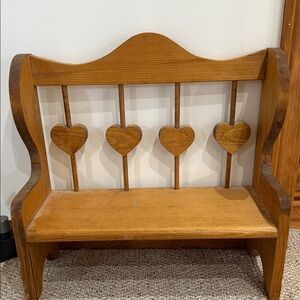 Vintage wooden Heart-Back Bench
